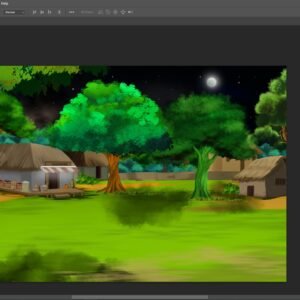 Horror Village Chupal Cartoon Background ( PSD File )