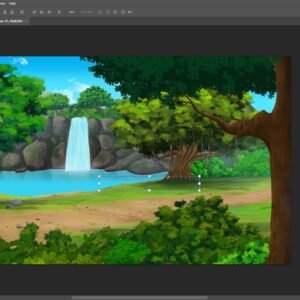 Jungle Jharna Cartoon Background ( PSD File )