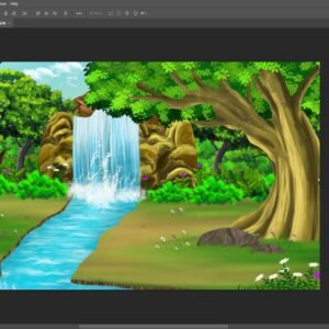 Jheel Jungle Cartoon Background (PSD File )