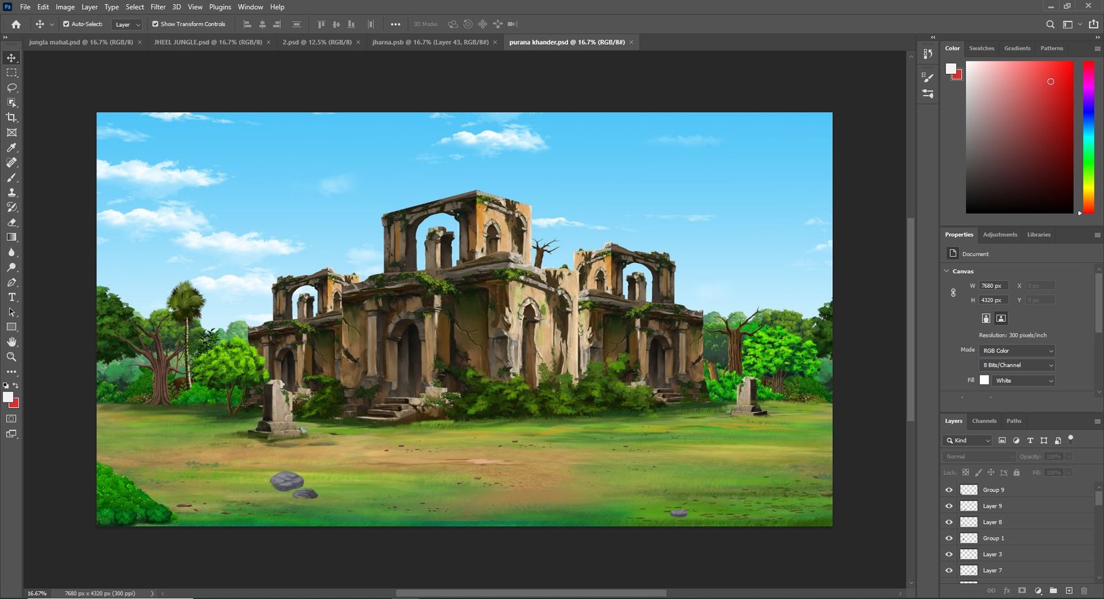 Purana Khander Cartoons Background ( PSD File )